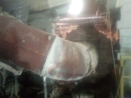 Работы по демонтажу газовой печи сушки бумаги