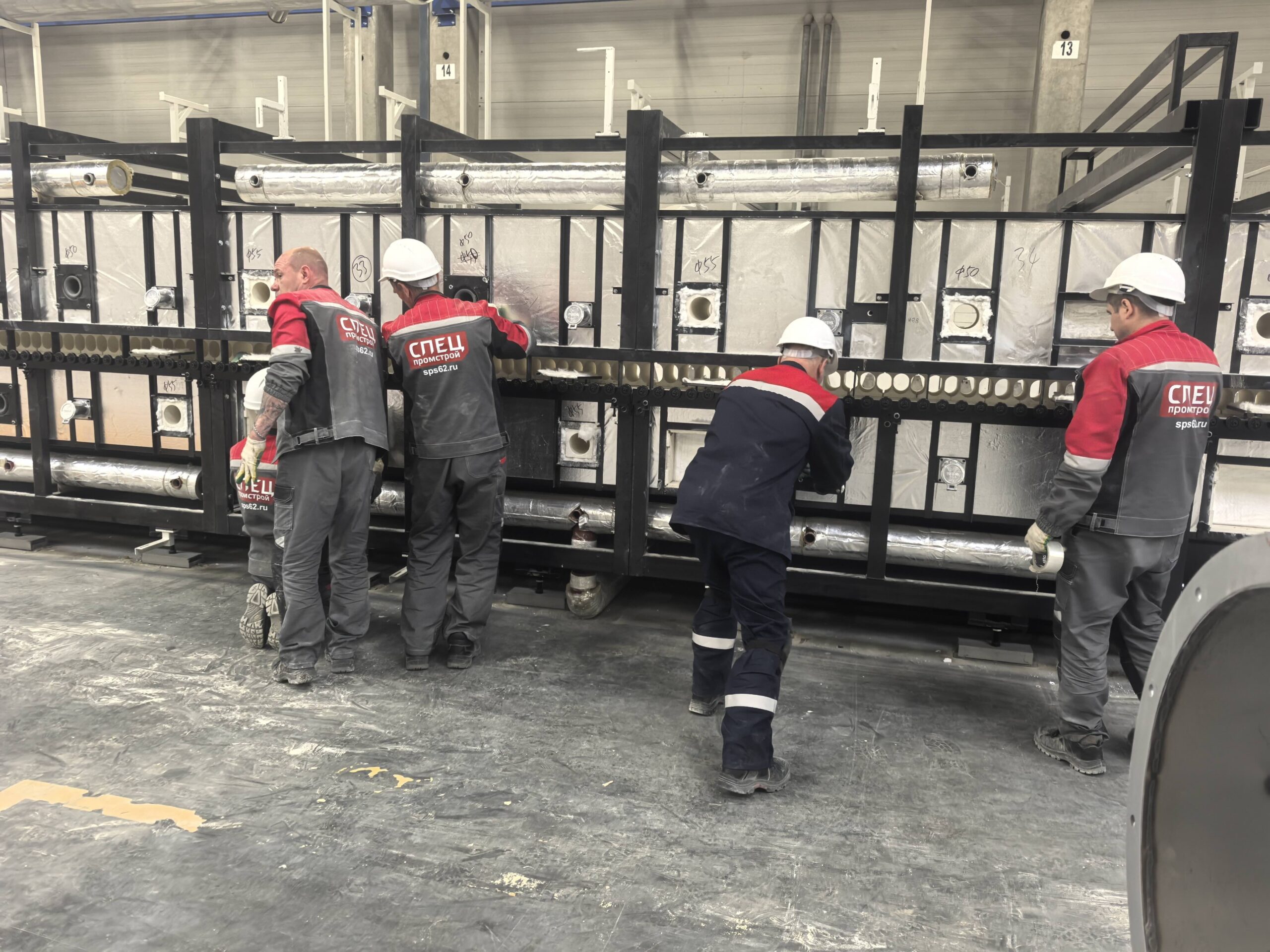 Монтаж непрерывной печи для керамической плитки