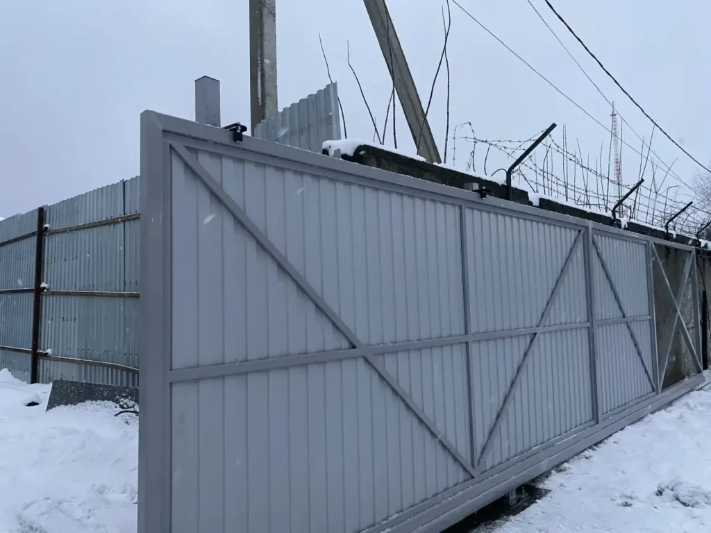 монтаж откатных ворот, калитки и забора