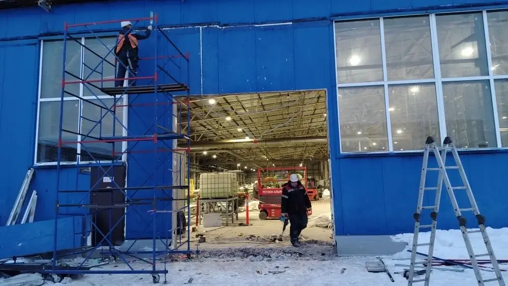 Подготовка проема и монтаж секционных ворот