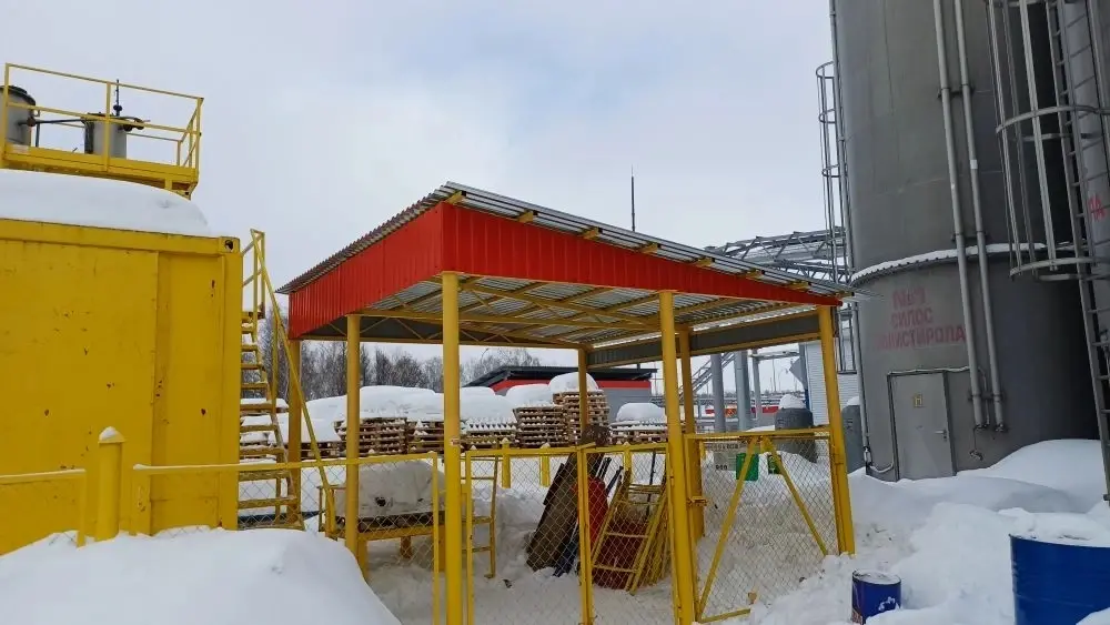 навес на существующей площадке